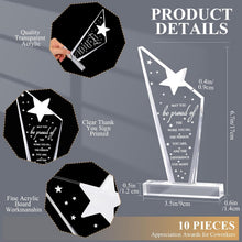Bucherry 10 Pcs Employee Appreciation Awards for Coworker Acrylic Thank You Trophy May You Be Proud of The Work You Do Sign Prizes Retirement Goodbye Farewell Gift for Women Men(Stylish)