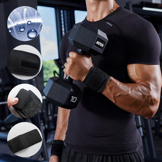 YUNYILAN 2 Pack Wrist Brace Adjustable Wrist Support Wrist Straps for Fitness Weightlifting, Tendonitis, Carpal Tunnel Arthritis, Wrist Wraps Wrist Pain Relief Highly Elastic (Black) - hover image