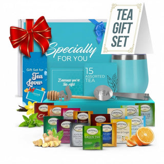Modern Elegance Tea Tumbler Gift Set for Women, Teal