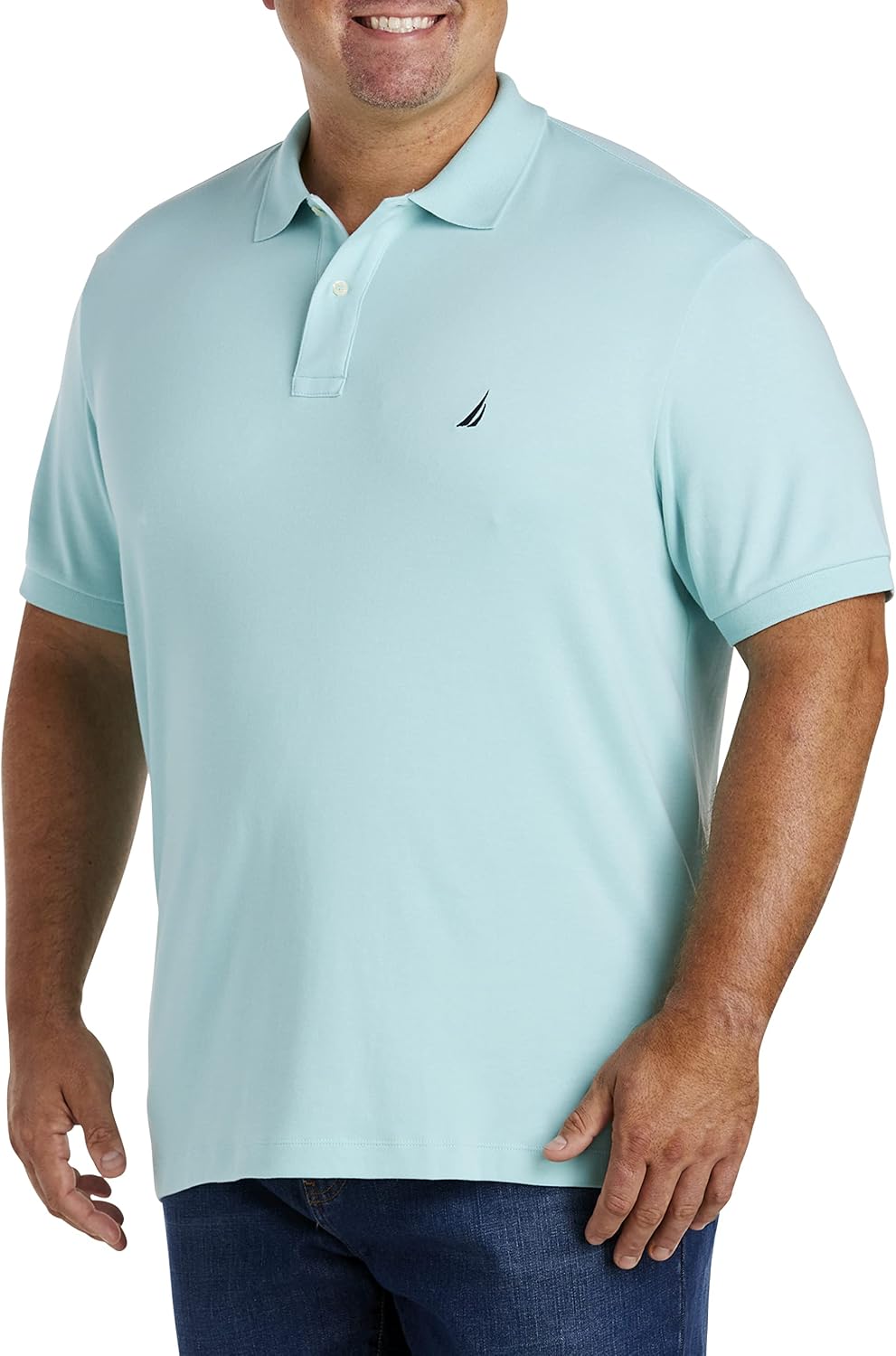 Nautica Men's Classic Fit Short Sleeve Dual Tipped Collar Polo Shirt