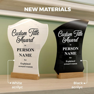EGD Personalized Acrylic Trophy Award for Activities I Custom Trophy Plaque I Customizable Awards and Trophies I Customize Your Employee Appreciation Gifts (Award No Logo)