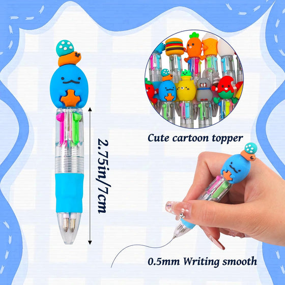 CZWZ 20Pcs Mini Multicolor Pens in One 4-in-1 Cute Pens Bulk for Kids, Fun Kawaii Ballpoint Pens for Birthdays and Children's Party Favors Gifts Teacher School Supplies - hover image