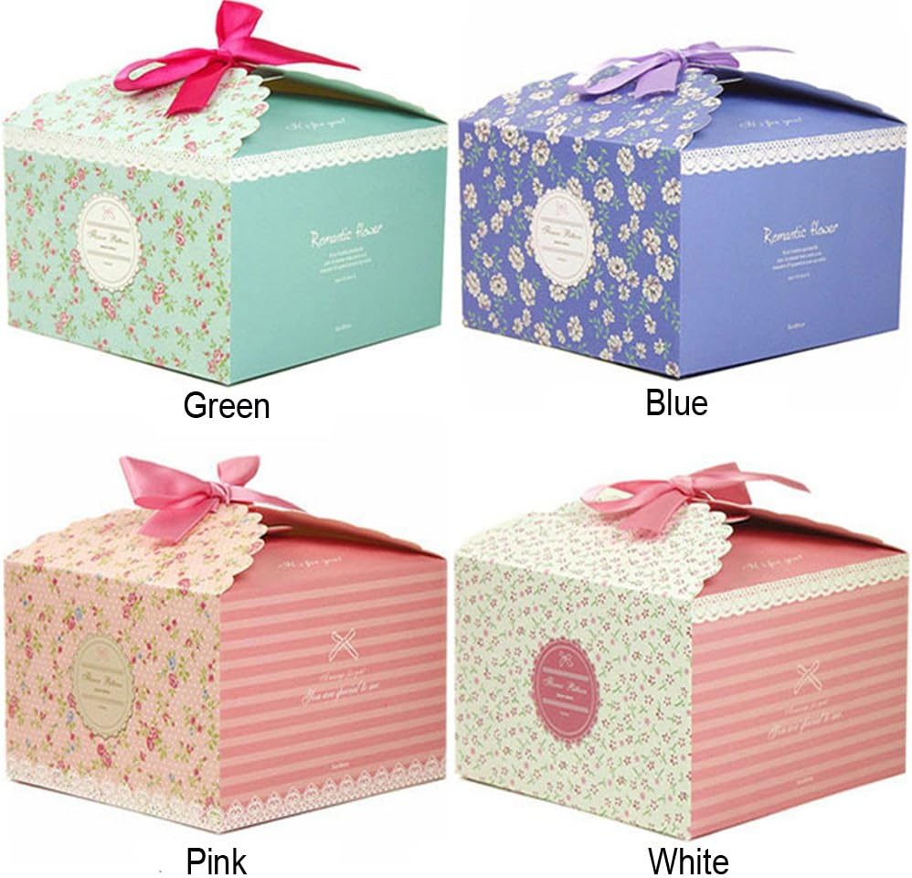 Chilly Gift Boxes, Set of 12 Decorative Treats Boxes, Cake, Cookies, Goodies, Candy and Handmade Bath Bombs Shower Soaps Gift Boxes for Christmas, Birthdays, Holidays, Weddings (Flower Patterned)