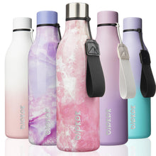 BJPKPK Insulated Water Bottles, 18 oz Stainless Steel Metal Water Bottle with Strap, BPA Free Leak Proof Jugs, Mugs, Flasks, Reusable Thermal Flasks for Sports & Travel, Orange