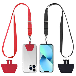CACOE Phone Lanyard 2 Pack-2× Adjustable Neck Strap,2× Phone Patches,Universal Cell Phone Multifuctional Patch Lanyards Compatible with Most Smartphones(Black+Gray)