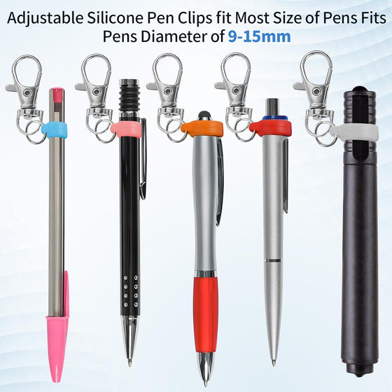 6PCS Retractable Pen Holders - Clip on Pens for Badge Reel, Perfect Pen Holder for Lanyard, Nurses, and X-ray Marker Holder - hover image