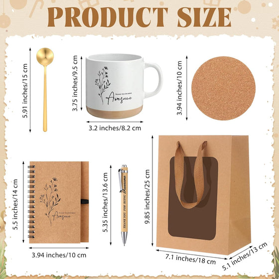 Vesici Thank You Gifts Set Employee Appreciation Gifts Coffee Mug with Spoon Inspirational Journal Notebook Ballpoint Pen Present Set for Team Coworker Staff Teacher Nurse CNA Week(36 Pcs) - hover image