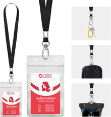 20 Pack Cruise Lanyards with Waterproof ID Card Holder, Clear Cruise Ship Card Holder with Lanyard, Carnival Cruise Lanyard for Ship Cards, Vertical Badge Holder, 5 Colors
