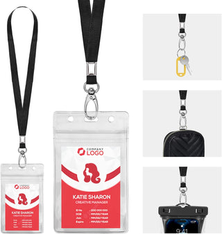 20 Pack Cruise Lanyards with Waterproof ID Card Holder, Clear Cruise Ship Card Holder with Lanyard, Carnival Cruise Lanyard for Ship Cards, Vertical Badge Holder, 5 Colors