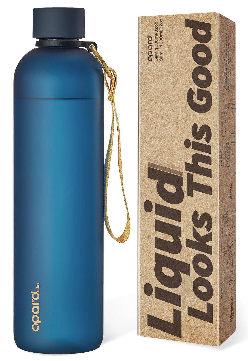 Opard Slim Water Bottle 27oz, Dishwasher Safe Plastic Water Bottle BPA-Free, Leakproof Screw Top, Cream White, Reusable for Travel School Sport Gym Hiking
