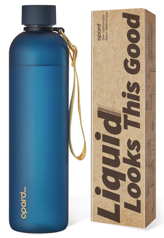 Opard Slim Water Bottle 27oz, Dishwasher Safe Plastic Water Bottle BPA-Free, Leakproof Screw Top, Cream White, Reusable for Travel School Sport Gym Hiking