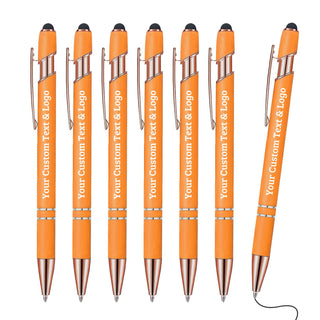 Bulk Custom Pens with Logo Design Your Own Pen Add Photo Text Name for Business Graduation Birthday Gifts Black Ink, 6 PCS Blank Black