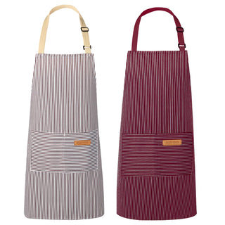 VALOME 2 Pack Kitchen Aprons, Apron for Cooking with 2 Pockets, Unisex Adjustable Neck Strap Chef Aprons for Men Women