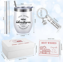 Sieral House Warming Gift for New Home House Warming Wine Tumbler for Women Men New Adventure for Friend Owner Couples Homeowners Clients Real Estate Agent Wedding Gifts(12 oz,Cute Style)