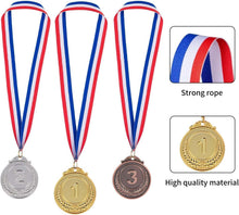 12 Pieces Gold Silver Bronze Metal Award Medals - 1st 2nd 3rd Place Winner Prizes for Sports, Competitions, Party Favors & Decorations, Olympic Style, 2 Inches ﻿