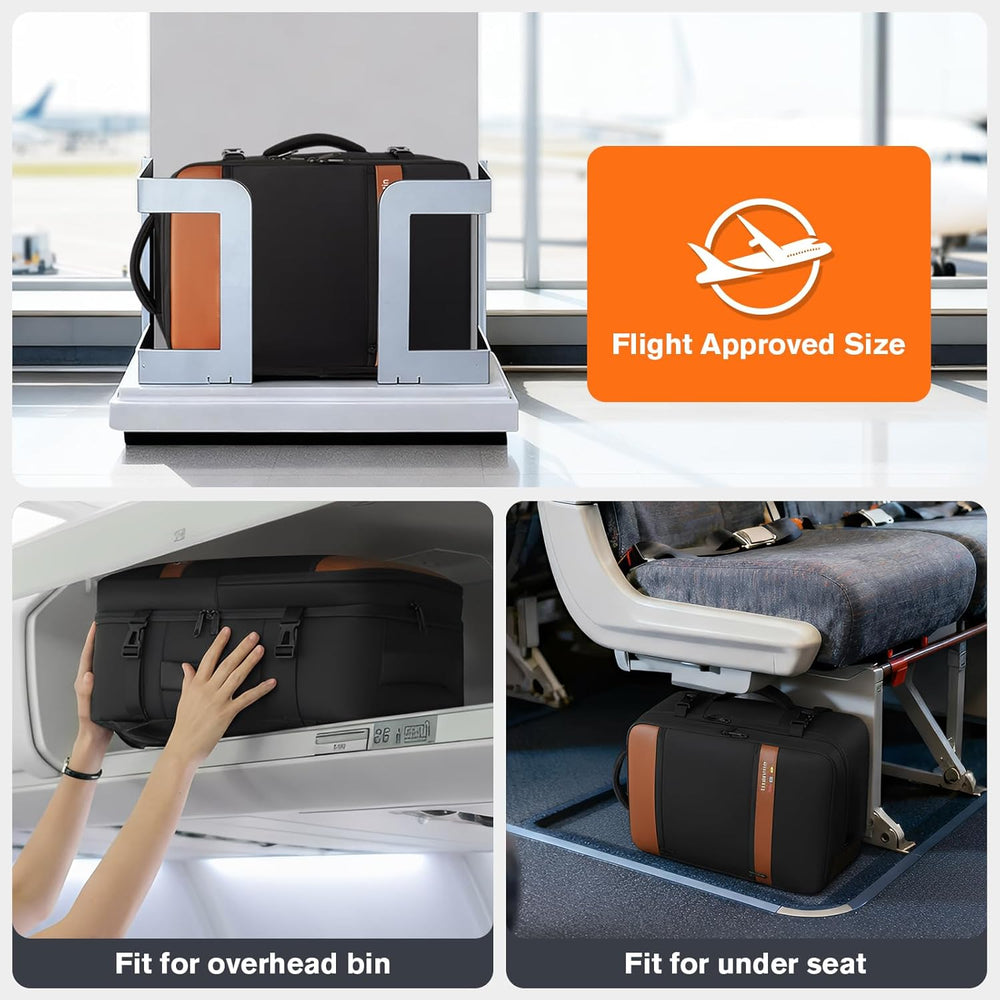 Smart Suitcase-style Laptop Backpack, 25L / 35L Practical Travel Bag for Work, Leisure & Flight, Luggage-Style Commuter Pack (Black, 25L)