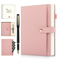 A5 Lined Leather Journal Notebook, Hardcover Journal Set with Pen, Monthly Index Tabs and Gift Box, 320 Pages 100GSM Thick Paper, Thick Daily Diary, Journal for Women, Men, School, Travel, Work(Green)