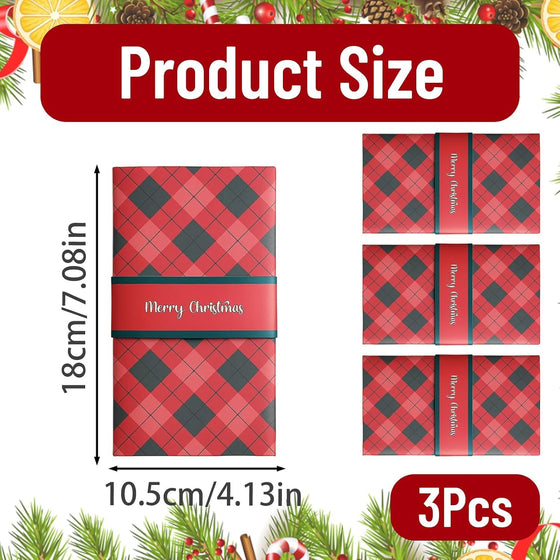 Waterfall Christmas Gift Card Booklet, Set of 3 Festive Holiday Greeting Cards, Red Cardstock Design for Seasonal Gifting, Thoughtful Present Idea for Friends and Family - hover image