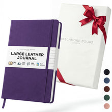 BEECHMORE BOOKS Premium Lined Leather Journal for Men & Women, 5" x 8" (A5) Thick 120gsm Ivory Cream Paper Notebook, Hardcover Vegan Leather Personal Diary, With Gift Box (Chestnut Brown)