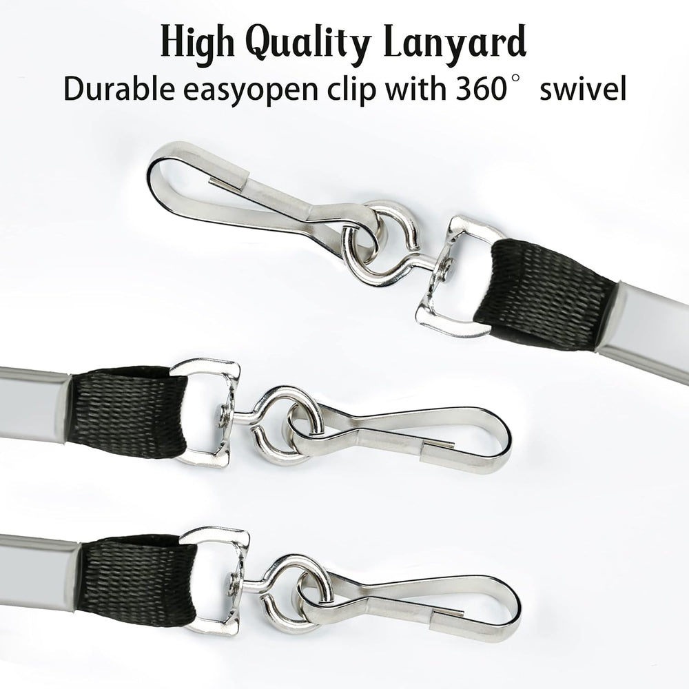 LOCONHA 50 Pack black lanyards Lanyards for Id Badges Lanyards Safety Badge Lanyard 18" with Swivel Hook