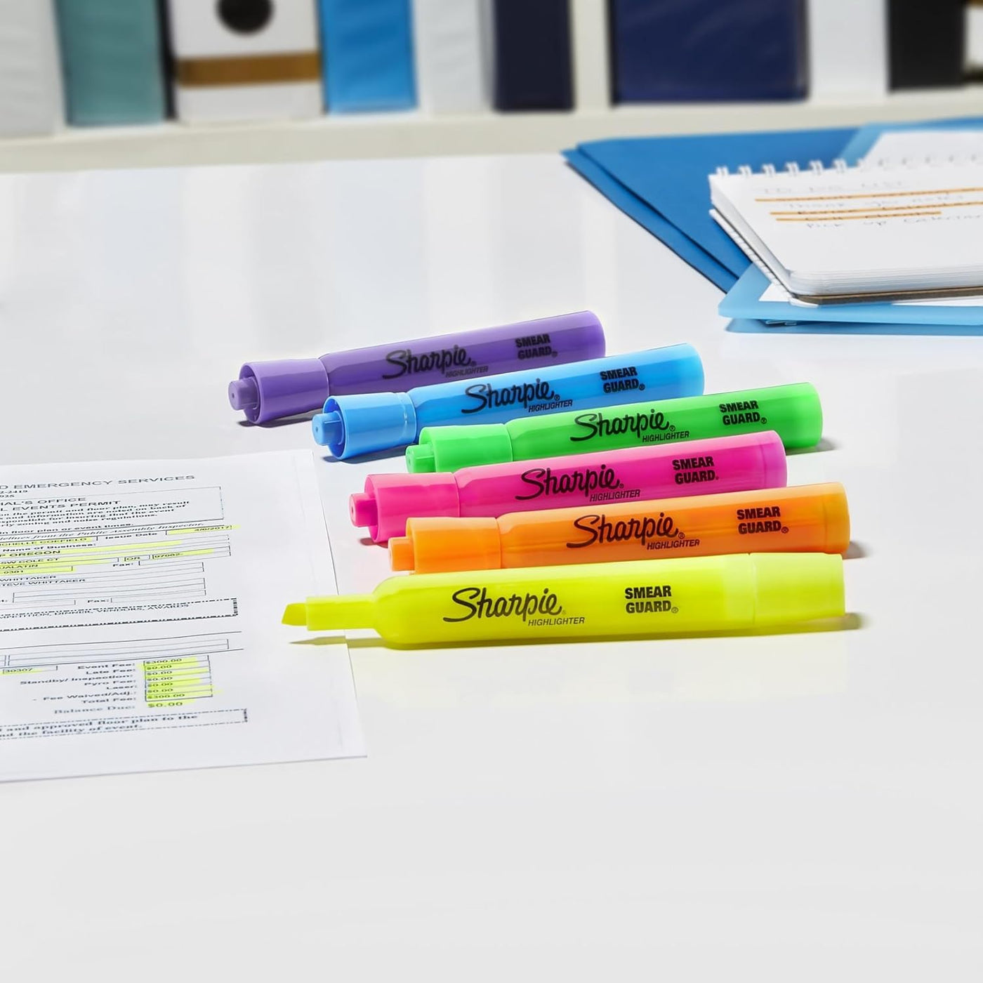 Sharpie Accent Tank-Style Highlighters, Assorted Colors, 4 Count - Back to School, Desk Supplies