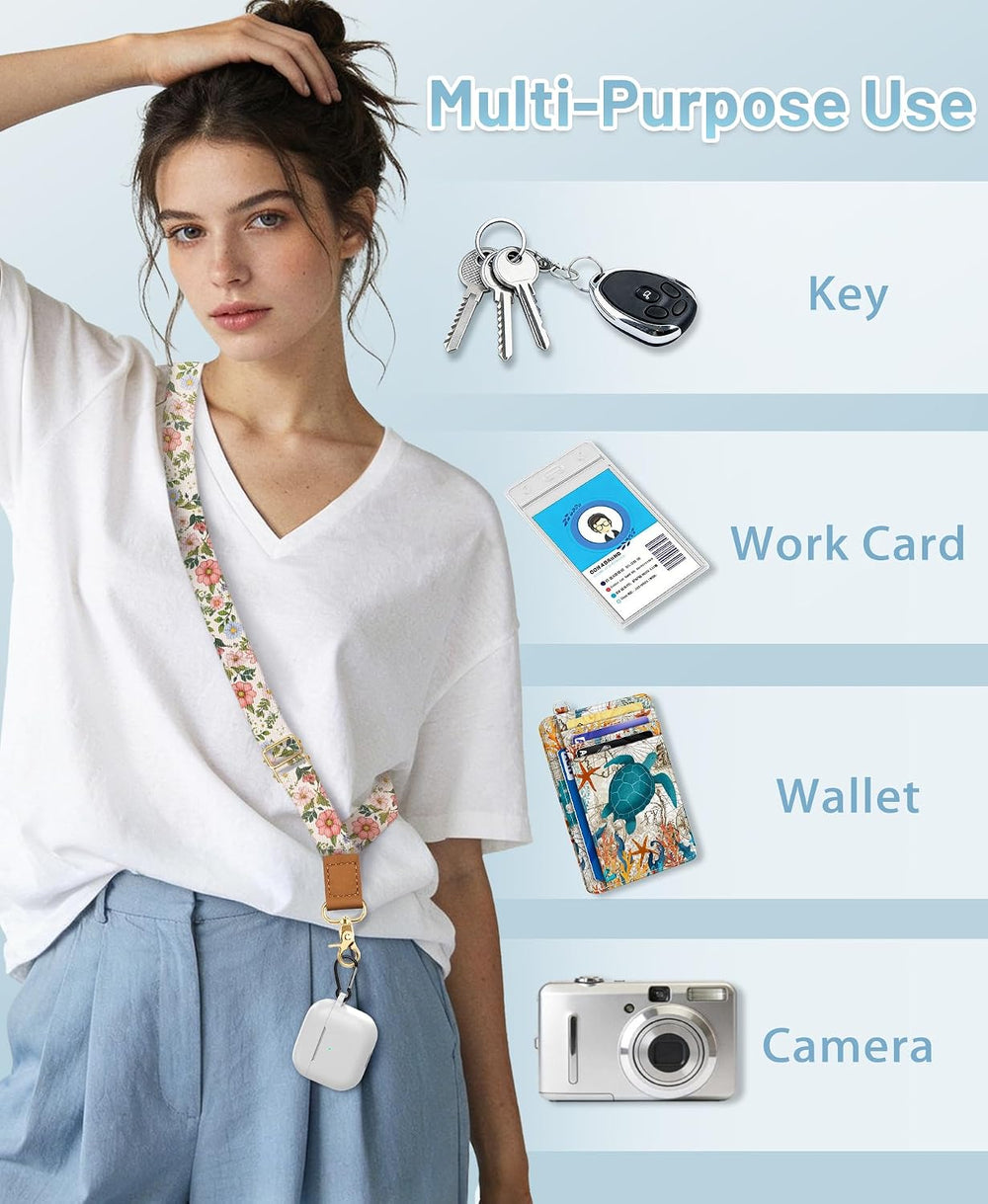 Yonlevres Flower Phone Lanyard Crossbody Strap, Floral Cell Phone Lanyards for around the Neck Wristlet Wrist Strap Adjustable for Keys Case Accessories Travel Essentials