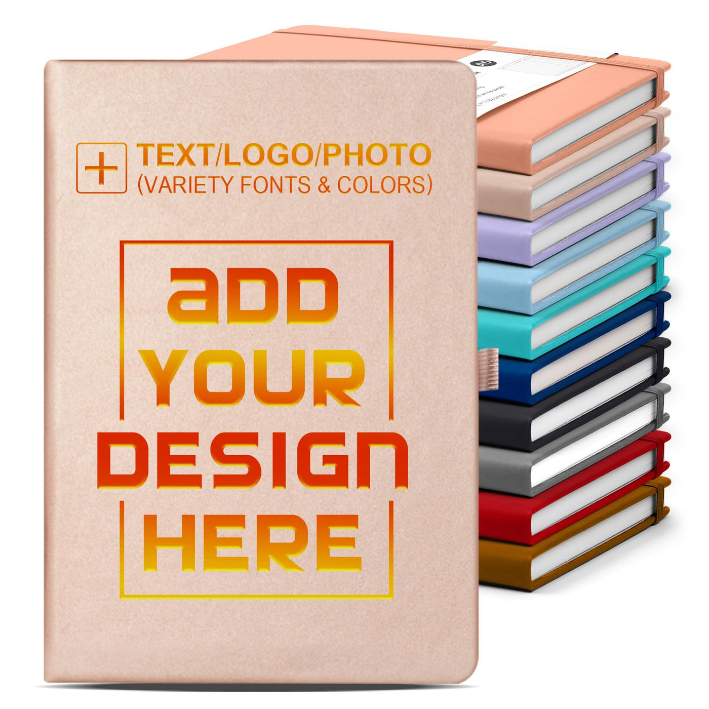 Personalized Notebook-Can Customize Logo/Text/Image, Customizable A5 Journal Notebook Daily Journals For Writing-192 Lined Pages 8.5 x 5.71 Inch,Black