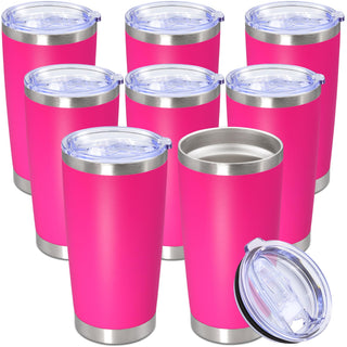 20oz Tumbler Stainless Steel Tumbler Cup with Lid Vacuum Insulated Double Wall Travel Mug, Durable Powder Coated Travel Coffee Tumbler Mug for Hot & Cold Drinks, Purple,1 Pack