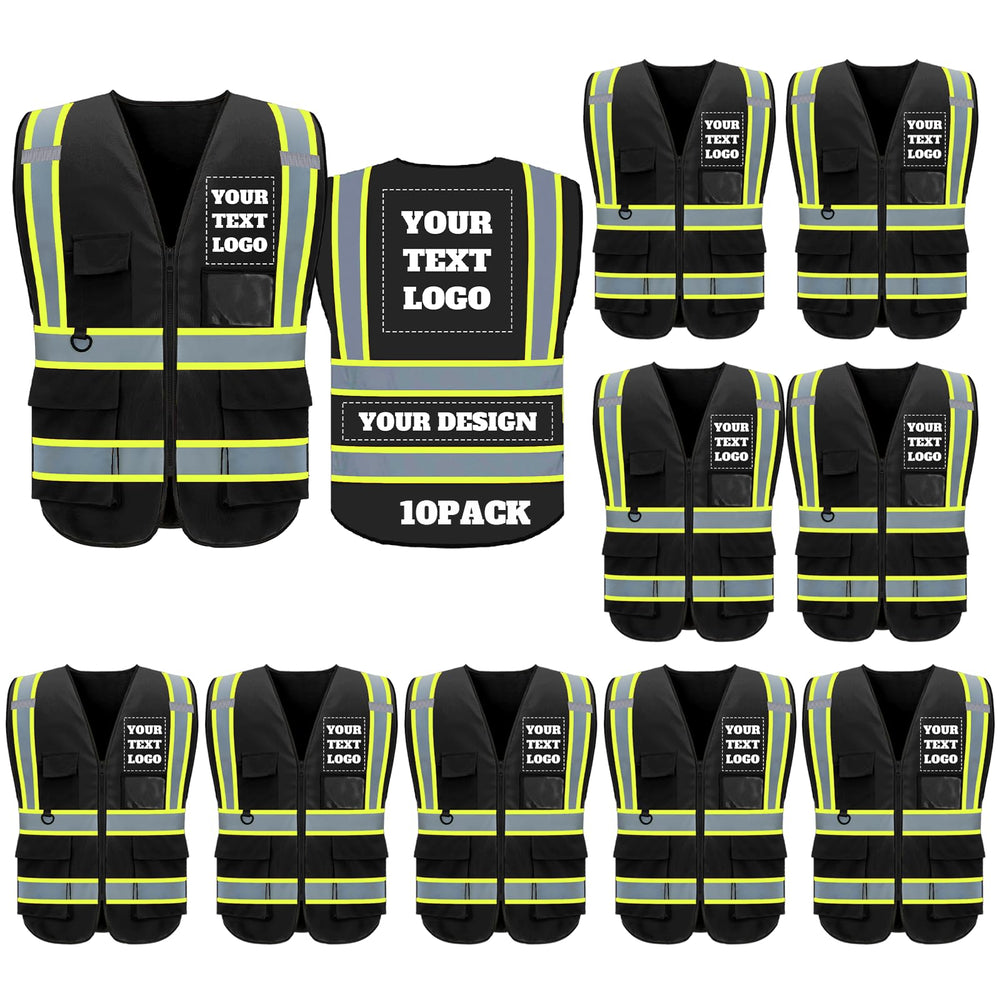 BeautyWill Custom Safety Vest Logo Class 2 High Visibility Reflevtive Vest Outdoor Protective Workwear