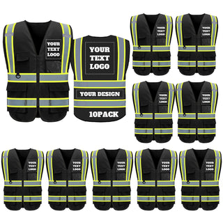 BeautyWill Custom Safety Vest Logo Class 2 High Visibility Reflevtive Vest Outdoor Protective Workwear