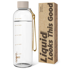 Opard Slim Water Bottle 27oz, Dishwasher Safe Plastic Water Bottle BPA-Free, Leakproof Screw Top, Cream White, Reusable for Travel School Sport Gym Hiking