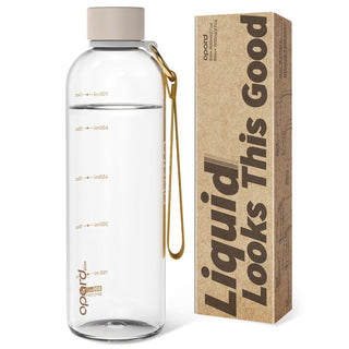Opard Slim Water Bottle 27oz, Dishwasher Safe Plastic Water Bottle BPA-Free, Leakproof Screw Top, Cream White, Reusable for Travel School Sport Gym Hiking