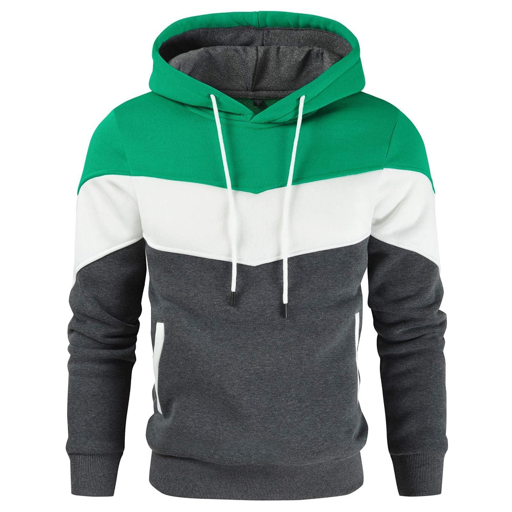 Gesean Men's Novelty Color Block Pullover Fleece Hoodie Long Sleeve Casual Sweatshirt with Pocket