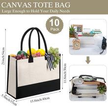 Silkfly 10 Pack Tote Bag for Women Gift Bags Canvas Tote Bag with Zipper Inner Pocket Birthday Bridesmaid Gifts for Women