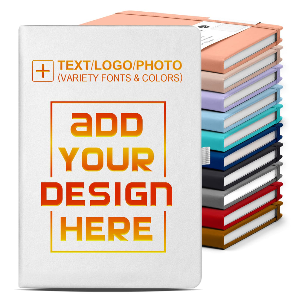 Personalized Notebook-Can Customize Logo/Text/Image, Customizable A5 Journal Notebook Daily Journals For Writing-192 Lined Pages 8.5 x 5.71 Inch,Black
