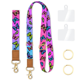 Yonlevres Flower Phone Lanyard Crossbody Strap, Floral Cell Phone Lanyards for around the Neck Wristlet Wrist Strap Adjustable for Keys Case Accessories Travel Essentials