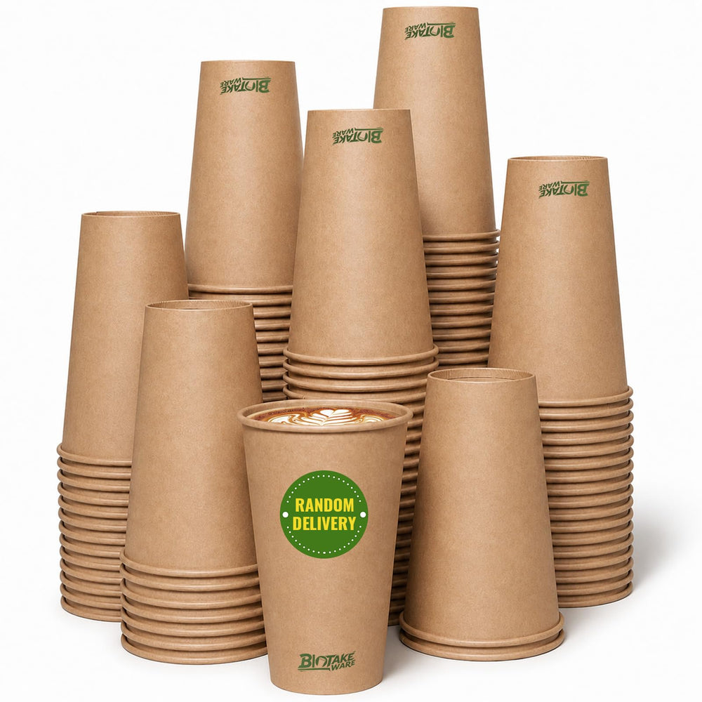 150 Pack 8 oz Disposable Paper Cups, Brown Coffee Cups Unbleached Kraft Paper, Sturdy Leak Resistant Hot/Cold Disposable Cups for Party Home Office