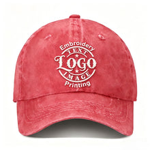Bulk Custom Hat - Personalized Embroidered & Printed Baseball Cap to Text/Logo, Soft Washed Cotton Breathable Adjustable