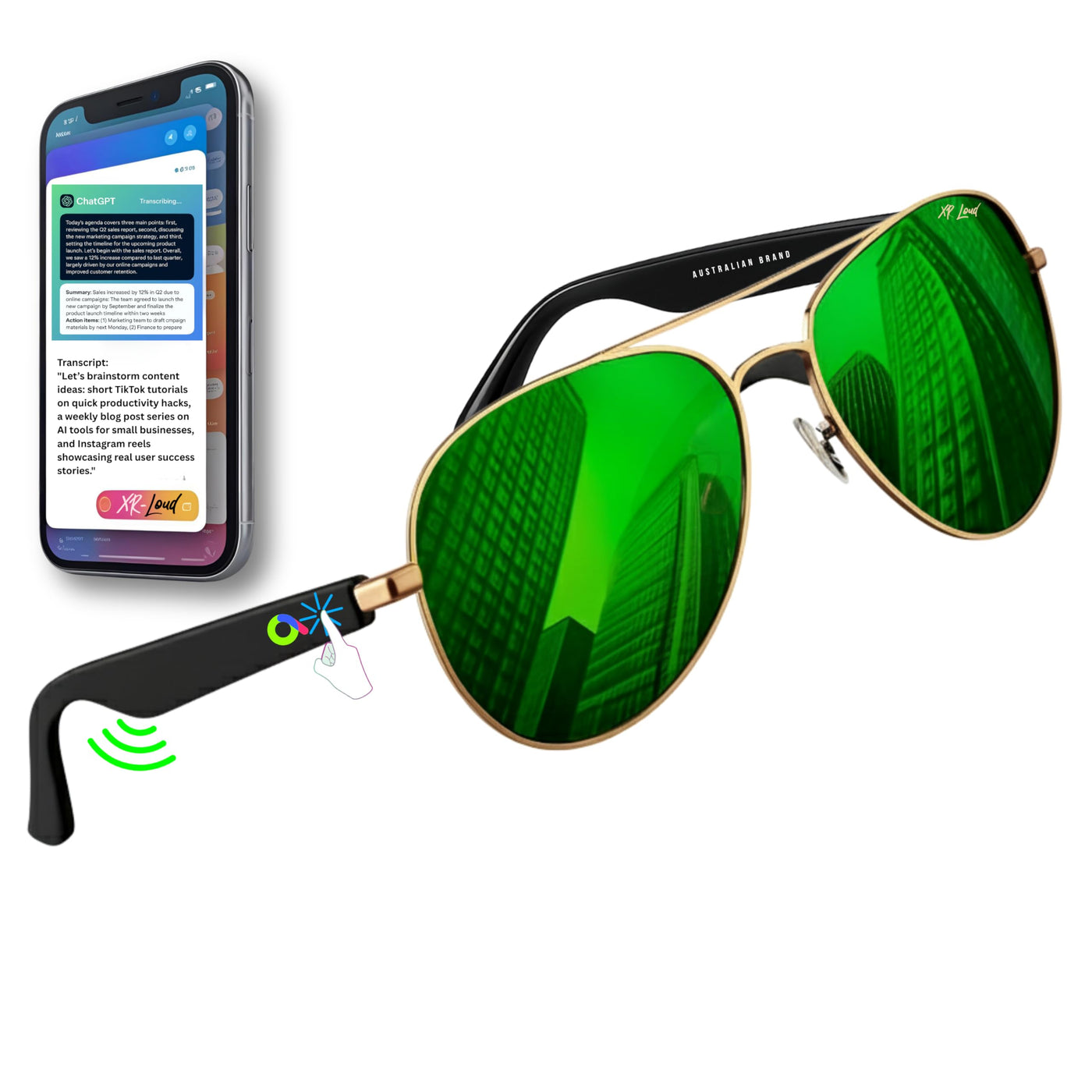 AI Smart Glasses with Bluetooth for Men Women ChatGPT-Claude-Gem wd 200 Languages 99% Accuracy, Transcribe, 5.3 Android Siri Touch and Voice Assistant Glasses with Speakers, 120H SB BLACK DOMINATOR