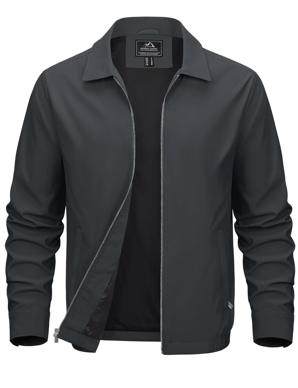 MAGCOMSEN Men's Lightweight Jackets Full Zip Up Light Coat Laydown Collar Jacket Casual Windbreaker Jacket with Zip Pockets