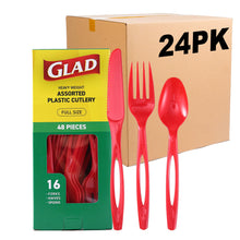 Glad Clear Disposable Cutlery Set with Heavy Duty Plastic Forks, Knives, and Spoons, Reusable Dishwasher Safe Plastic Utensils for Parties and Everyday Use, 240 Count