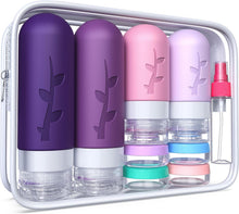 18pack Travel Bottles for Toiletries,TSA Approved Silicone Travel Containers for Toiletries,Leak Proof Refillable Liqus Shampoo And Conditioner travel Essentials toiletry Bottles