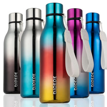 BJPKPK Insulated Water Bottles, 18 oz Stainless Steel Metal Water Bottle with Strap, BPA Free Leak Proof Jugs, Mugs, Flasks, Reusable Thermal Flasks for Sports & Travel, Orange