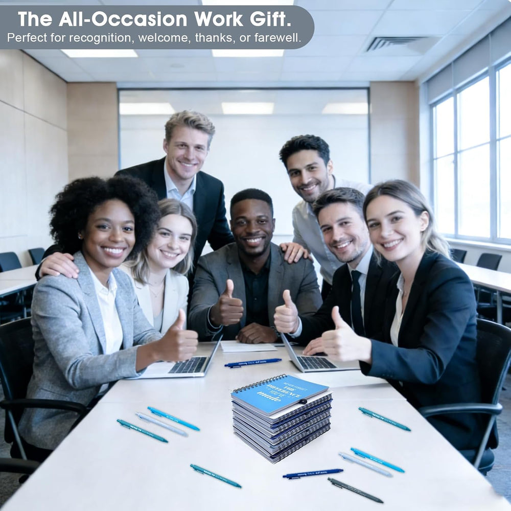 10 Sets/20 Pcs Employee Appreciation Gifts Bulk – Inspirational Notebooks with Motivational Pens, Small Notepads for Coworkers, Office Staff, Team, Volunteer, Nurse, Teachers, Housekeeping (Blue)