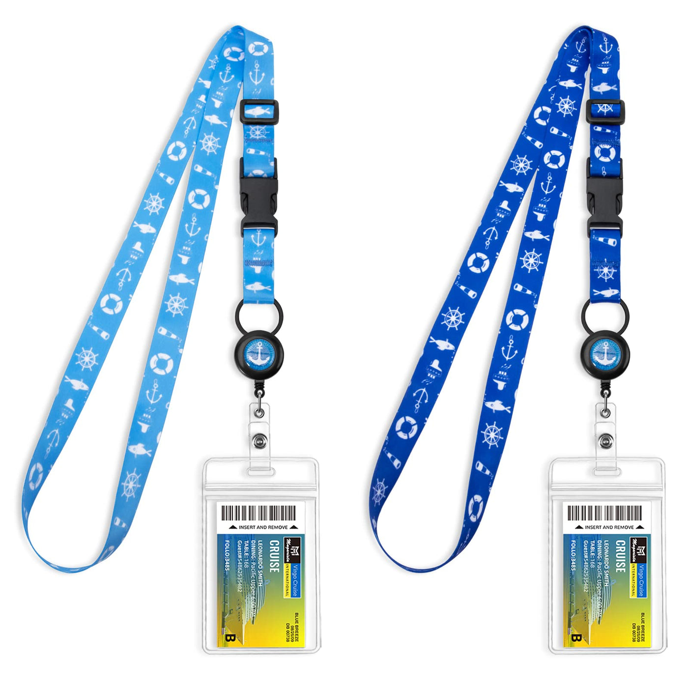 MNGARISTA Cruise Lanyards, Adjustable Lanyard with Retractable Reel, Waterproof ID Badge Holder for All Cruises Ships Key Cards, 2pack