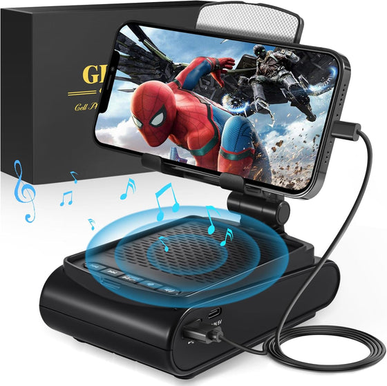 GLOPUS Fathers Day Dad Gifts for Men, Cell Phone Stand with Wireless Bluetooth Speaker, Father's Day Mens Gifts from Daughter/Wife, Birthday Gifts for Him Husband Boyfriend, Cool Gadgets for Men