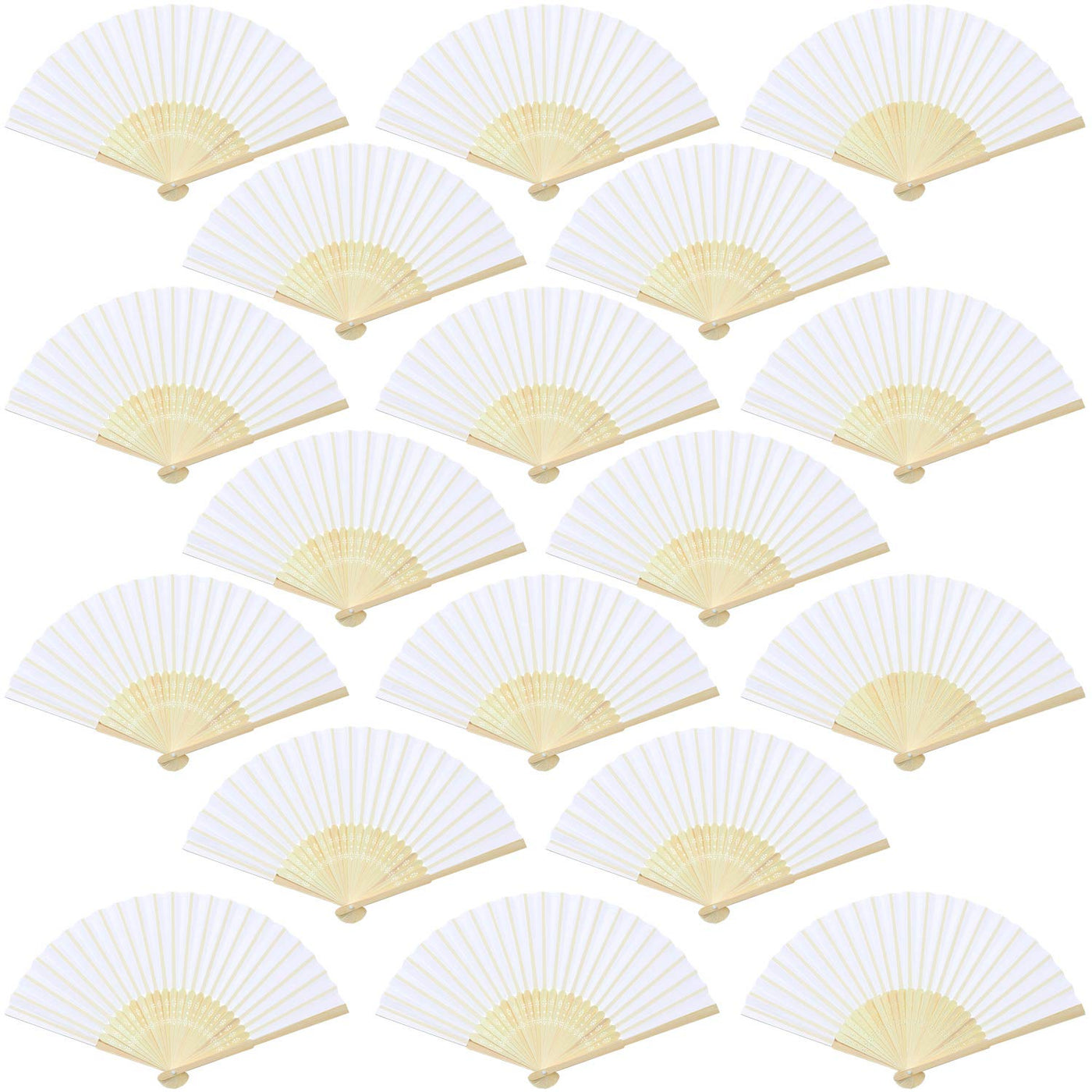 Aneco 18 Pieces Pink Handheld Cloth and Bamboo Folding Fans for Wedding Decoration, Church Gifts, Party Favors, DIY Decoration