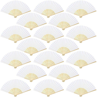 Aneco 18 Pieces Pink Handheld Cloth and Bamboo Folding Fans for Wedding Decoration, Church Gifts, Party Favors, DIY Decoration