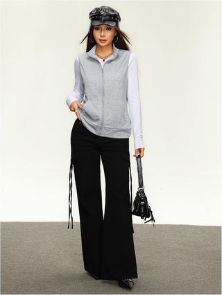 SOLY HUX Womens Zip Up Lightweight Vests Casual Sleeveless Jackets Scrubs with Pockets Spring Summer