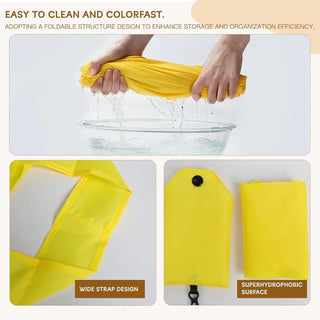 2 Pack Foldable Shopping Bag, Waterproof Reusable Grocery Tote Bag Holder,Nylon(Green A)
